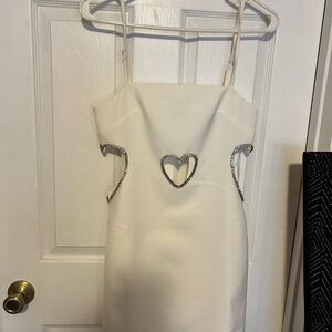 Nasty Gal White Dress with Heart Details
